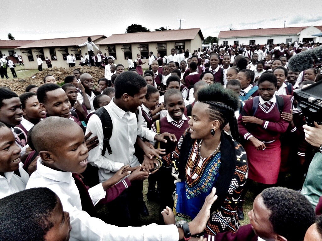 Toya Delazy at Giba High School - Photo credit Saving the Wild